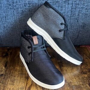 Ben Sherman Lyle Mens Black Fabric/Textit Chukka Boots Sneaker Mid Tops - 10.5
